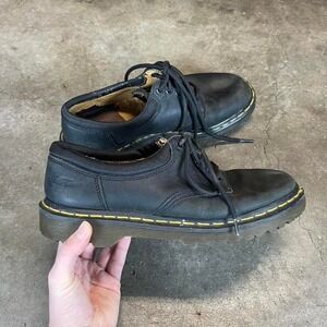 Dr. Martens 8053 Black Leather 5-Eye Padded Collar Platform Oxford Mens Size 8